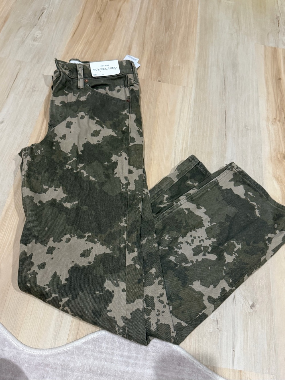 Abercrombie & Fitch Camo Green and Khaki Relaxed Jeans